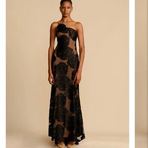 Elegant Black Floral Gown “Florence Dress”